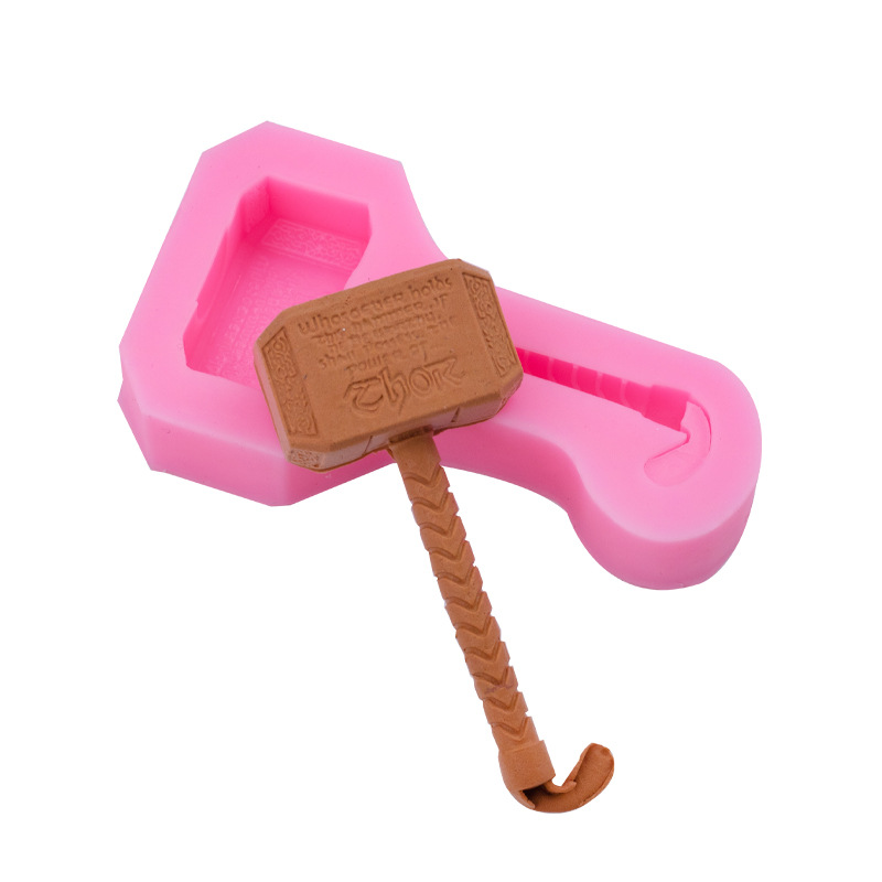 Thor martillo modelado molde de silicona huevo decoración chocolate molde DIY creativo hornear arcilla molde de cerámica suave image 3