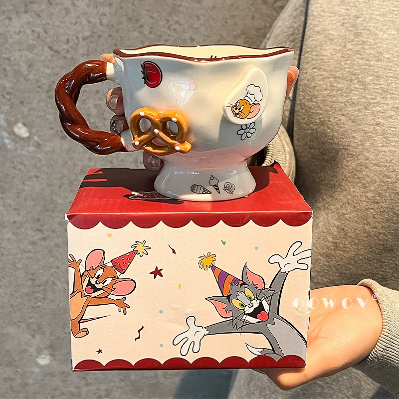 Керамическая кружка Tom and Jerry, 360 мл, милый подарок для пары/офиса