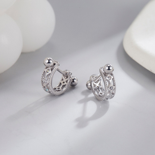Screw-on earrings, new trendy love earrings, niche design, advanced ear bone nails, cool ear buckles, light luxury earrings for women