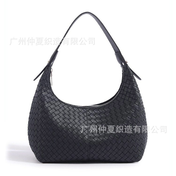 Cross-Border Women's New Versatile Comfortable Woven Bag Underarm Bag Baguette Bag Korean Style Niche Dumpling Shoulder Bag - Thumbnail 2
