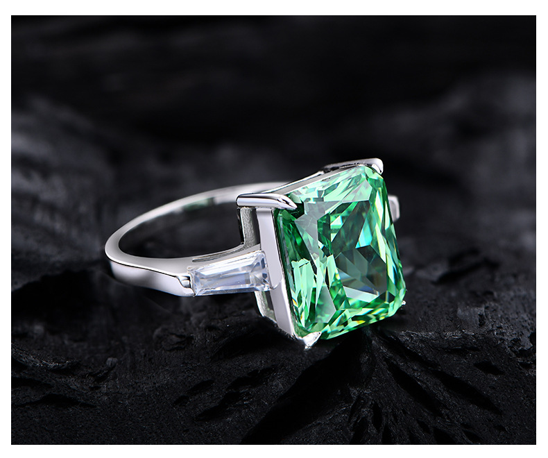 Fashion Geometric Sterling Silver Inlay Zircon Rings 1 Piece