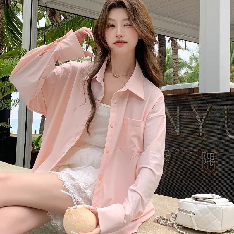 Sun Protection Cardigan Women's Ice Silk Shirt 2026 New Loose-Fitting Shirt Jacket Quick-Dry Heat-Blocking Outdoor Sun Protection Clothing Sun Protection Cardigan Women's Ice Silk Shirt 2026 New Loose-Fitting Shirt Jacket Quick-Dry Heat-Blocking Outdoor Sun Protection Clothing