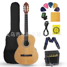 新款吉他电箱古典两用EQ版云杉面板木吉他初学入门练习琴Guitar