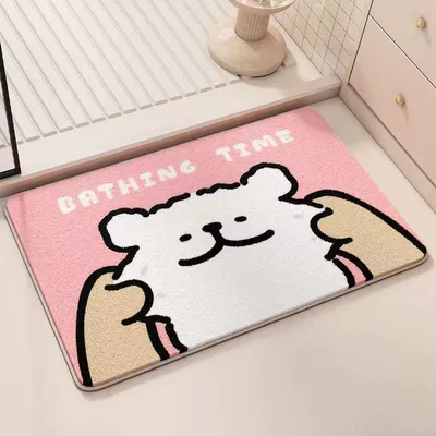 Line puppy skin-friendly imitation cashmere mat cartoon home entrance door mat soundproof cool carpet wholesale (Avtomobil döşəmə paspasları) - the-little-white-dog-was-pinched-his-face-4060cm-imitation-cashmere