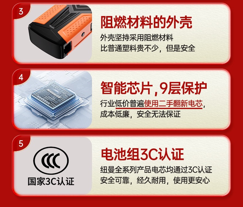 Newman V8 Car Emergency Jump Starter Large Capacity Powerful Vehicle Rescue Power Bank Battery Charger Gadget