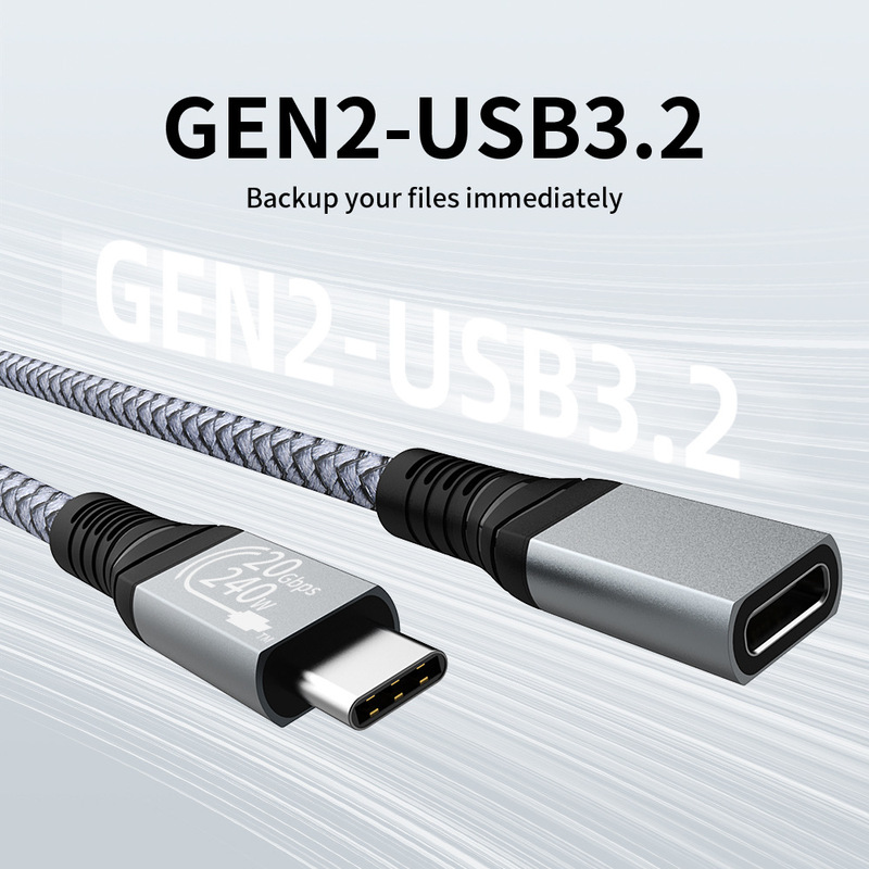 type-c extension line male TO female HD audio and video data line 4K projection screen extension line C TO C female adapter