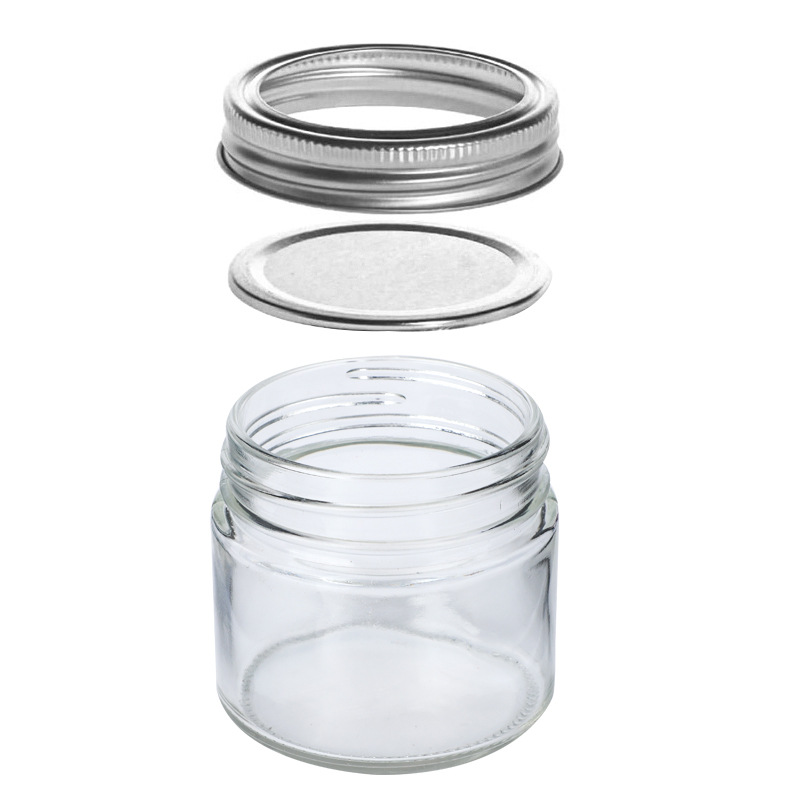 Botella de almacenamiento recta sellada puede botella engrosada transparente mermelada de vidrio botella de miel al por mayor encurtidos sub-botella