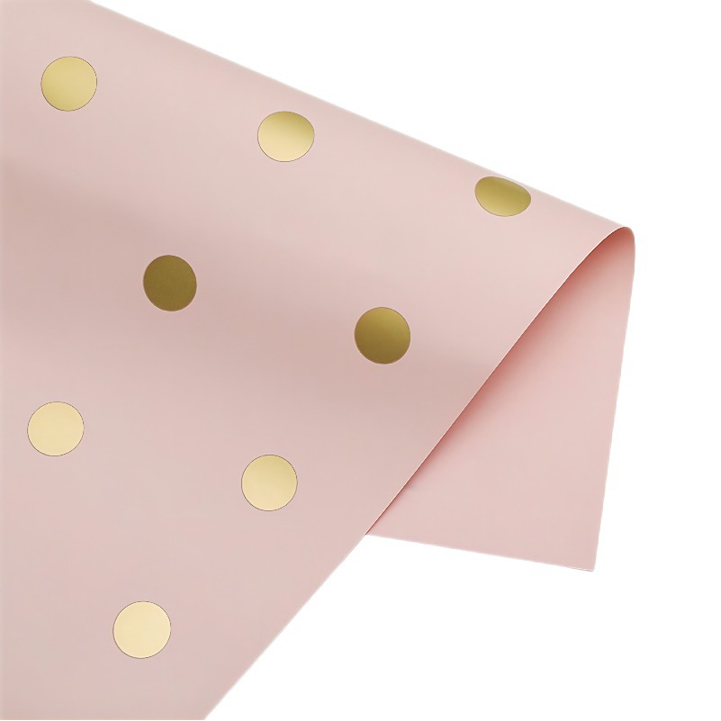 Hanfei papel lunares papel de envolver de flores papel de envolver de ramo arte floral impermeable fabricante de material de regalo de lunares al por mayor