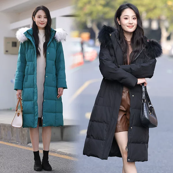 Ladies plus fat plus size long down jacket slim 200kg fat sister clothes padded 300kg coat
