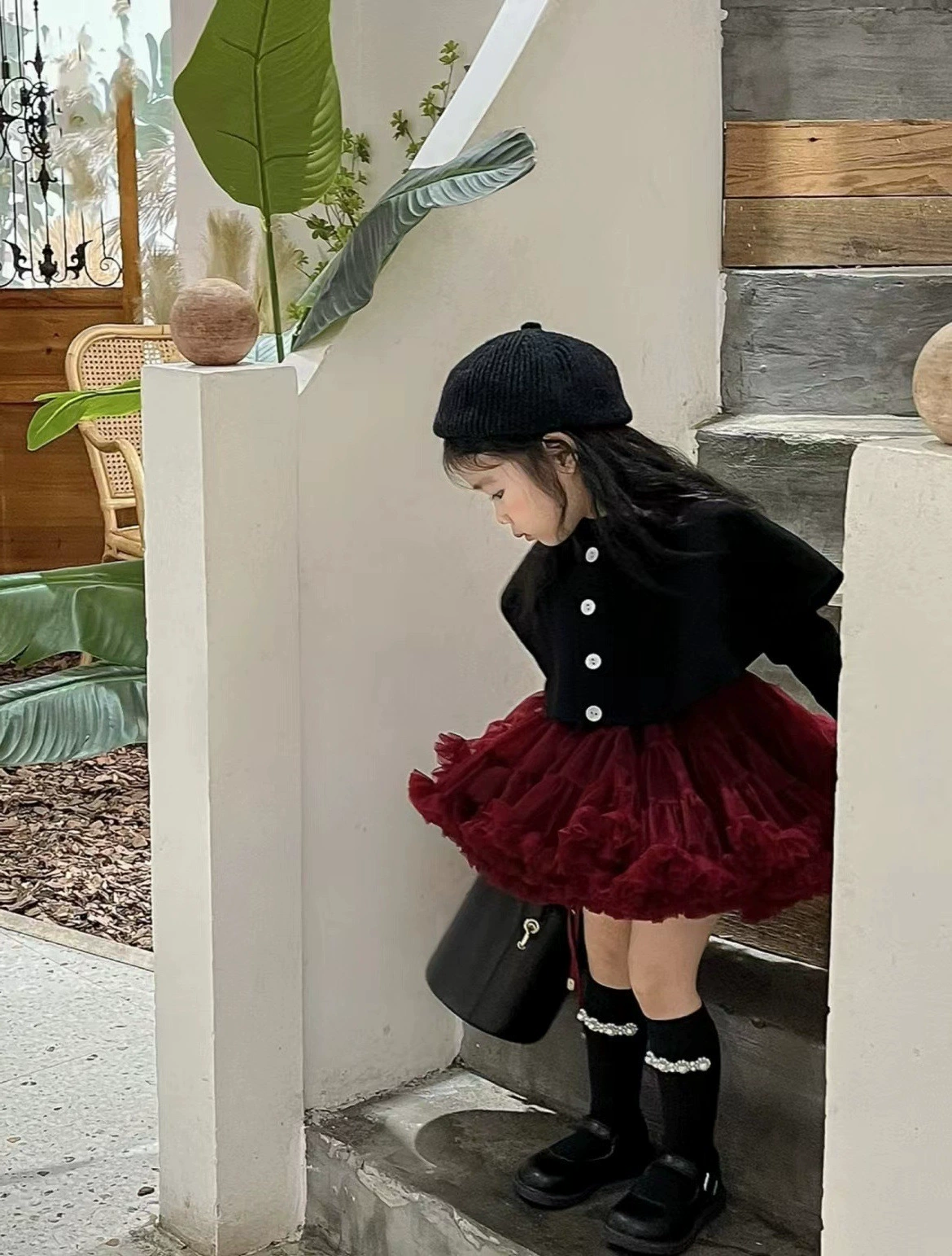Комплект, детский осенний свитер, стиль Chanel, западный стиль, тюль