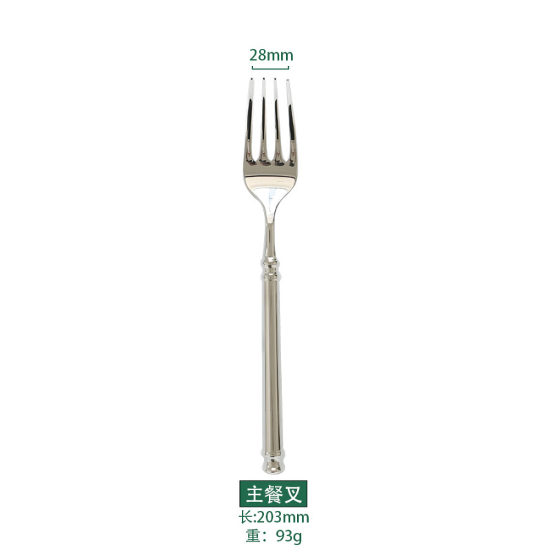 304 ステンレス鋼ステーキナイフ、フォーク、スプーン、厚みのある固体ローマ柱スタイルの洋食食器、デザートナイフ、フォーク、スプーン、レストラン|undefined