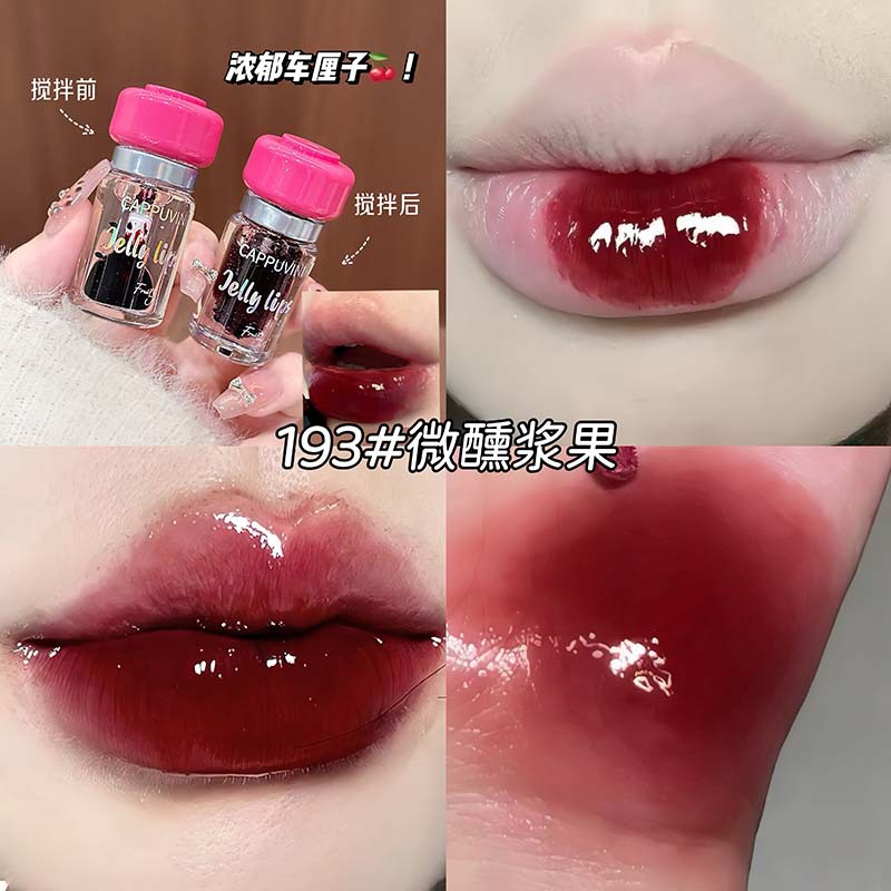 Capovini hongos esmalte labial transparente, espejo transparente de agua, blanqueamiento de cubierta de marca labial, maquillaje, lápiz labial transfronterizo