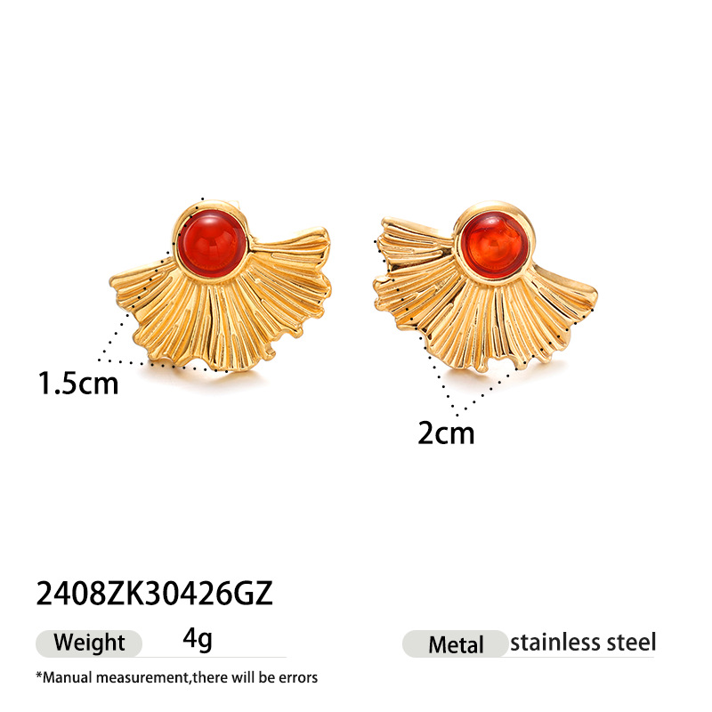 Collar de acero inoxidable de la UE y los Estados Unidos, lujo ligero, nicho de moda, flores rojas, set de joyas de goteo de aceite, venta caliente