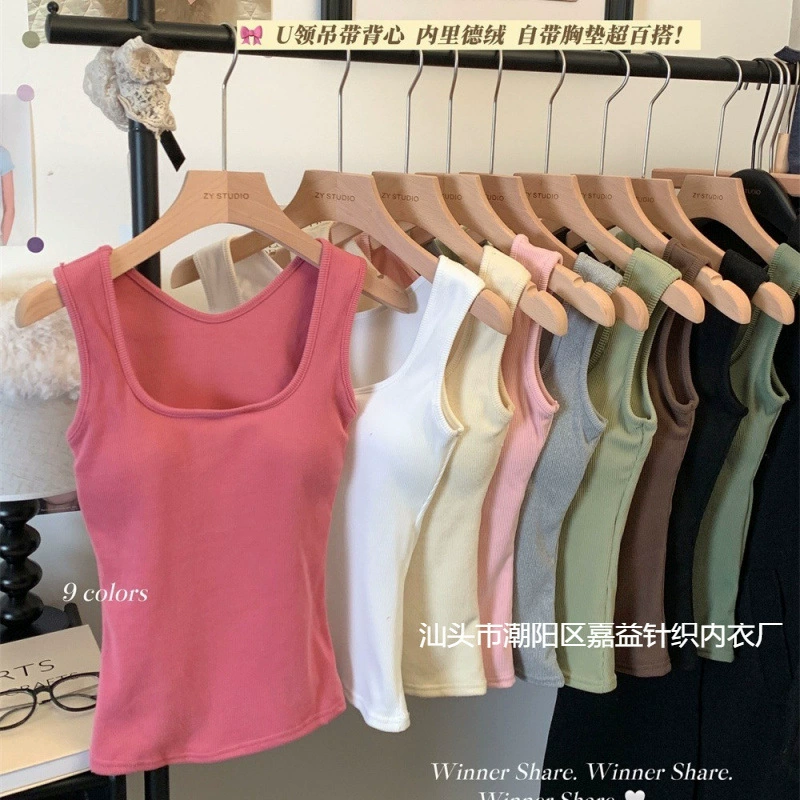 Волосы теплые с нагрудным ковриком без рукавов жилет с квадратным воротником осенью и зимой