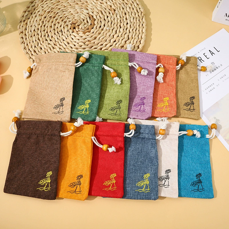 Спотовая хлопчатобумажная льняная сумка, сумка для хранения, сумка для хранения, сумка, сумка, веревка, сумка, сумка для игры