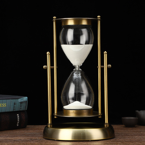 Retro Metal European Style Rotating Hourglass Creative Decor Home Living Room Study Gift Hourglass Timer 60 Minutes