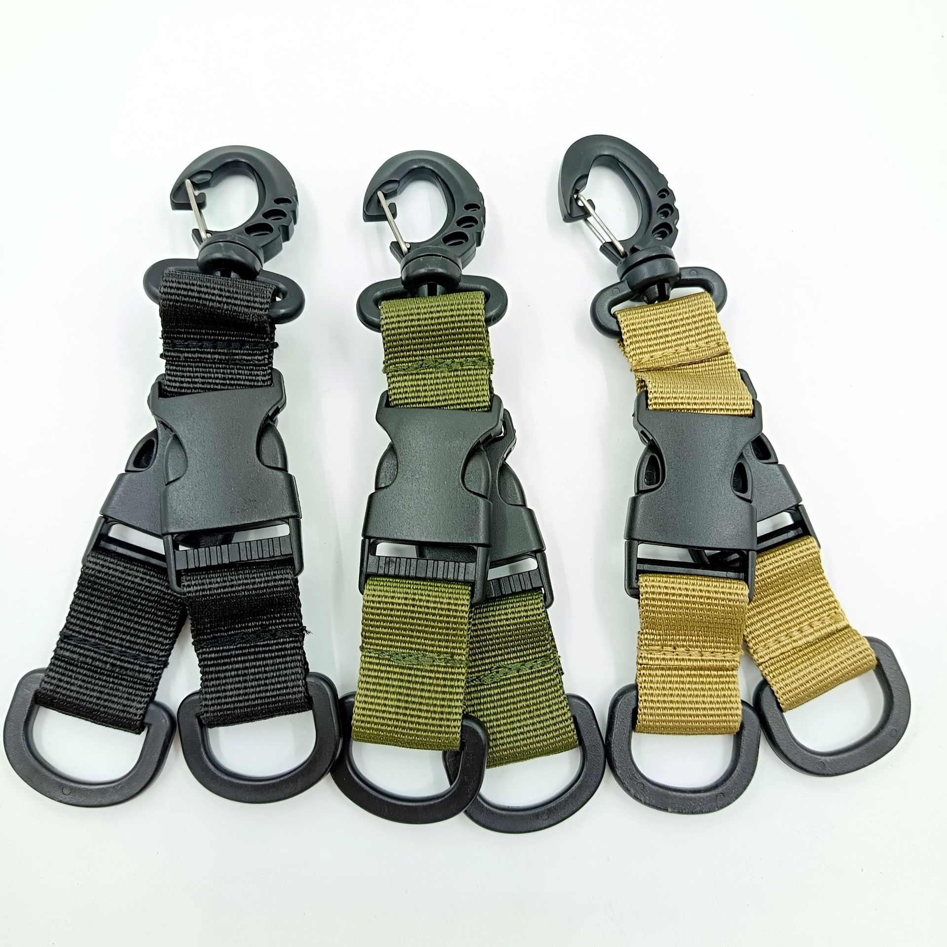 Viaje al aire libre   Keychain multifuncional de doble anillo   EDC gancho al aire libre mochila portátil de montaña