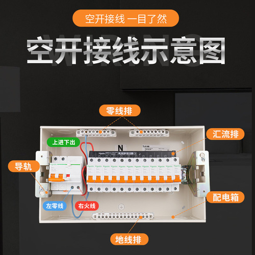 Schneider distribution box household concealed white door 12/16/20/24/36-bit circuit wiring box strong current box