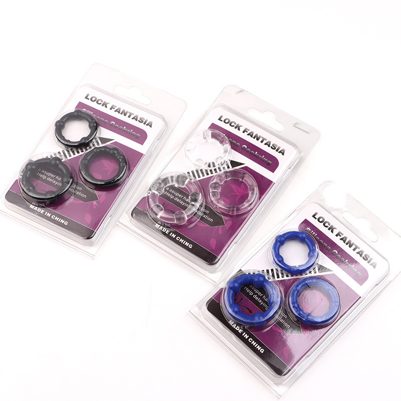 Beaded Delay Ring for Men, TPE Triple-Ring Semen-Locking Condom Ring, Long-Lasting Adult Sex Aid — detail image 4