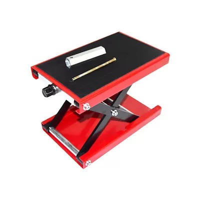 Motorcycle lift platform, electric motorcycle lift platform, vehicle lift stand, repair platform for motorcycles (Avtomobil fırlanan platformaları) - red-extra-wide-extra-thick-model-with-wrench