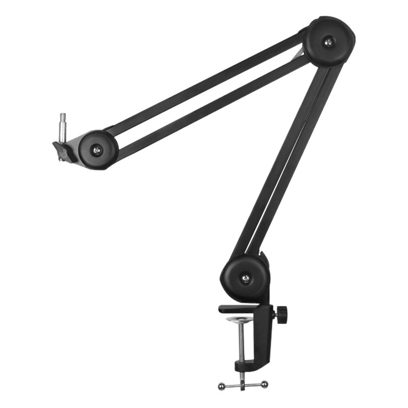 Soporte de metal de micrófono de escritorio en vivo plegable soporte de resorte incorporado soporte de micrófono sin resorte