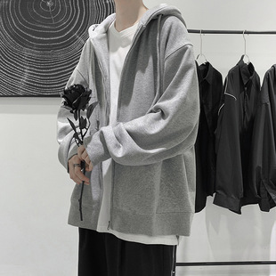 Cardigan Sweater Men's Spring and Autumn Fashion Brand Sports High Street Hoodie Top Autumn 2023 New Couple's Hong Kong Style Jacket