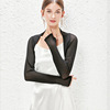 Black spring summer thin cardigan, cloak, short jacket, sun protection, lifting effect