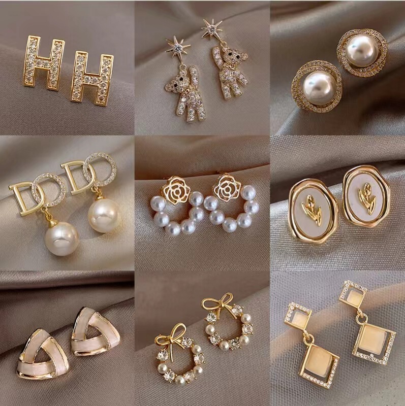 S925 Silver Needle K-Style Simple Niche Elegant Personalized Earrings Women's New High-End Earrings Pearl Earrings Wholesale S925 Silver Needle K-Style Simple Niche Elegant Personalized Earrings Women's New High-End Earrings Pearl Earrings Wholesale