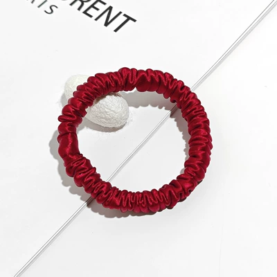 Saç üçün rezinlər, Large Size High-End Hair Accessory - 30mm-1cm-hair-tie-burgundy