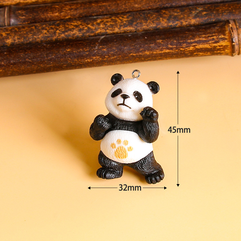 樹脂パンダクリエイティブ装飾品 diy キーホルダーペンダント漫画かわいい文化創造旅行お土産バッグペンダント|undefined