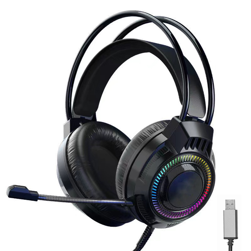 Auriculares de computadora de titanio rápido 705 auriculares pollo comer RGB auriculares con cable USB clase de red e-sports juego auriculares con cable