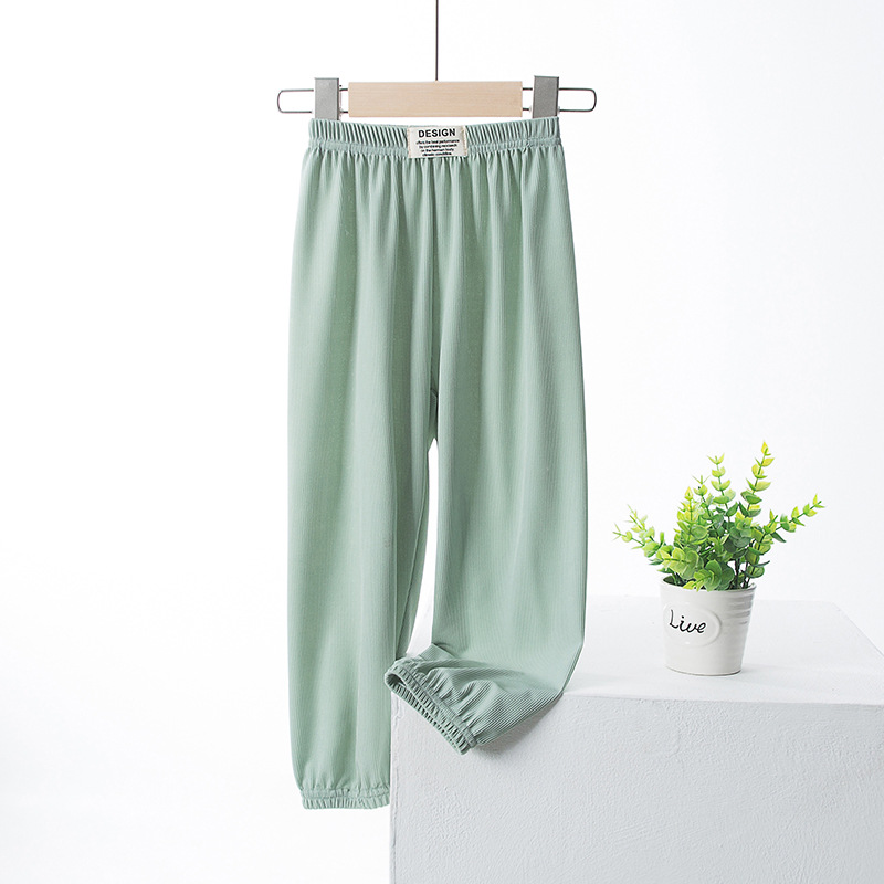 2023 Verano nuevos Pantalones anchos para padres e hijos pantalones a prueba de mosquitos para madre e hija pantalones a prueba de mosquitos para niños medianos y grandes recortados para niños pantalones de aire acondicionado para hombres Pantalones deportivos