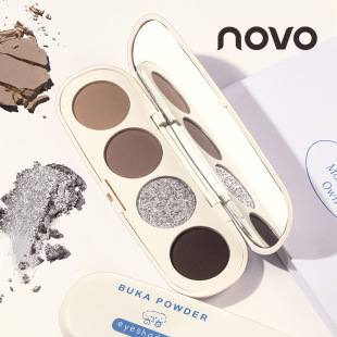 novo eye color four color eye shadow texture soft waxy silky natural fine flashing matte easy to use color students