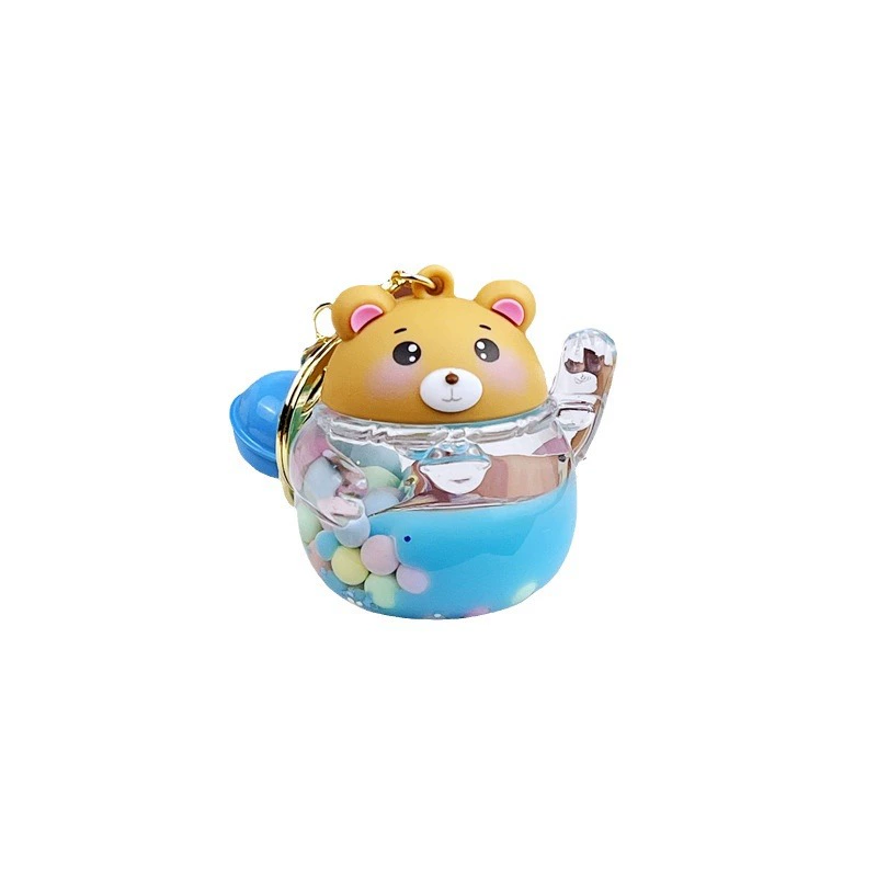  acrylic keychain, creative accessory, cartoon doll, for luck, with little bears, Birthday gift, wholesale