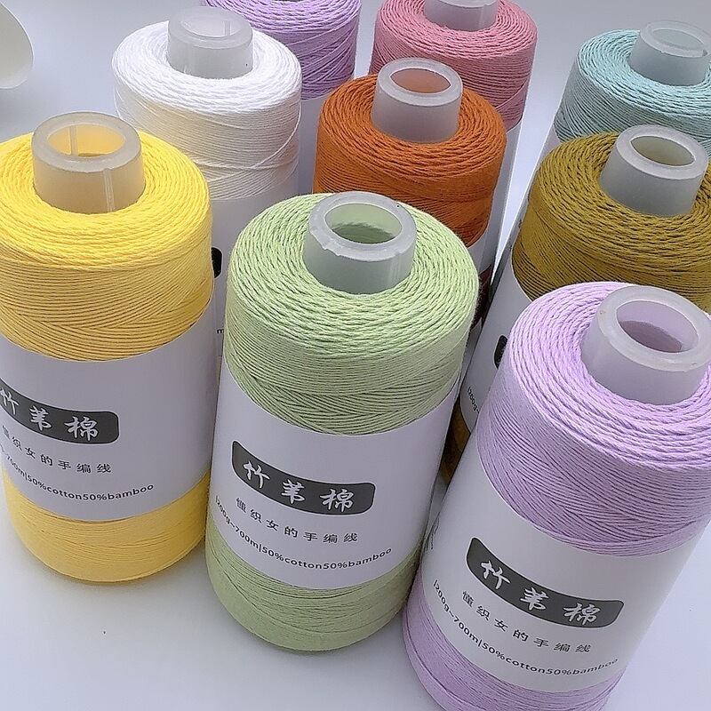 Colorful Bamboo Cotton Yarn, Same Style as Tenke, Refreshing Summer Yarn for Crochet and Knitting, Hand-Knitted Yarn, Wholesale from Manufacturer