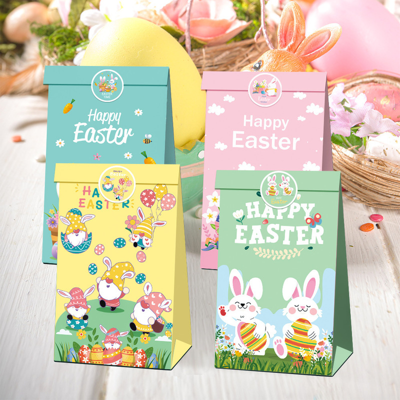 Cross-border foreign trade Easter rabbit egg chicken gift candy kraft paper boutique packaging bag new gift