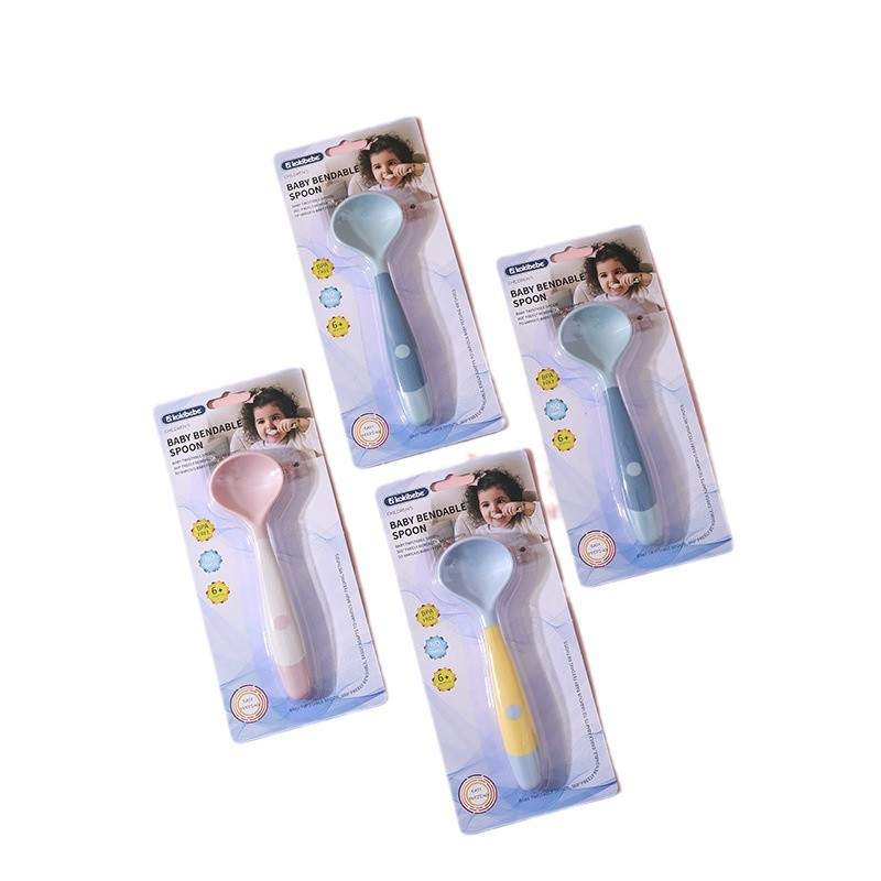 Bebé aprendiendo a comer entrenamiento auto-comer cuchara suplemento de alimentos para bebés cuchara flexible cuchara grande niños vajilla