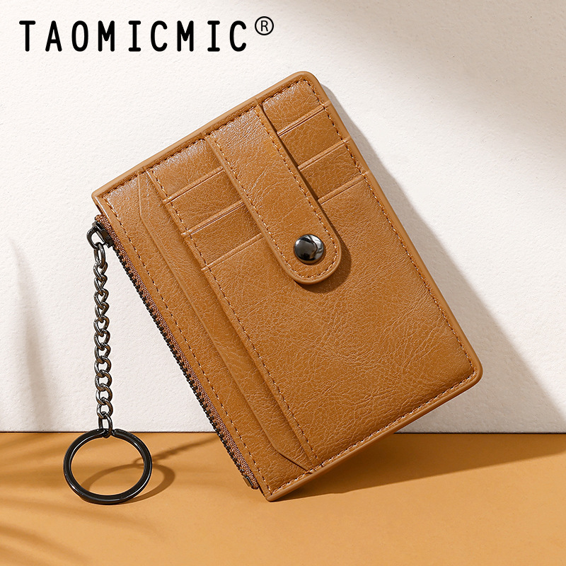 Cross-border Korean-style minimalist multi-card slot wallet with stylish design&mdash;inspired, high-capacity, slim keychain-style card holder.