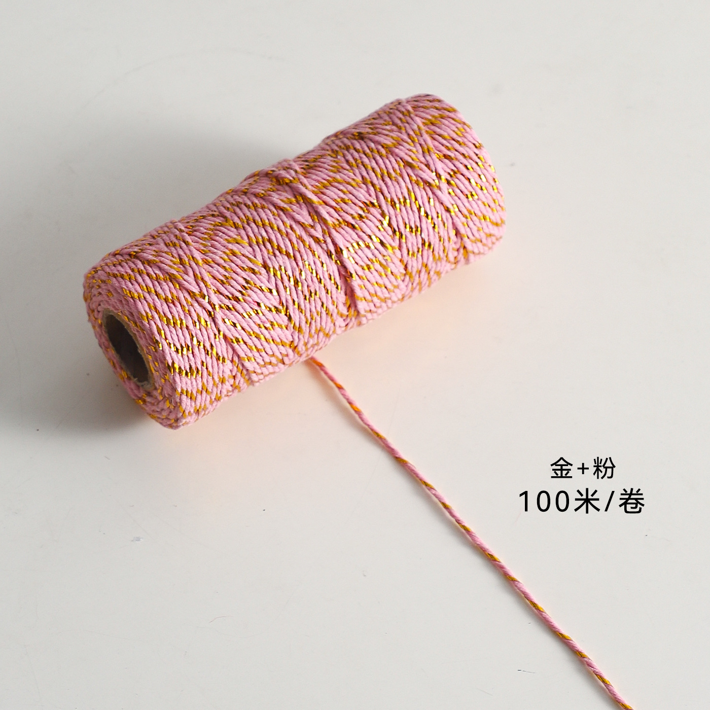 Cuerdas de algodón de dos colores de siete colores de navidad, cuerdas de regalo de embalaje de flores, flores de embalaje de regalos, florista DIY hecha a mano