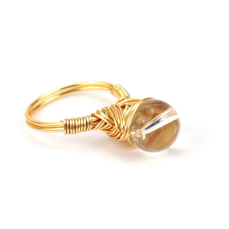 Retro Geometric Agate Plating Rings 1 Piece