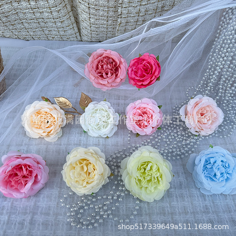 2025 Artificial Flower Heads, Rose Flower Materials, Peony Decorations, Handmade DIY Materials, Artificial Flower Bouquets, Flowers