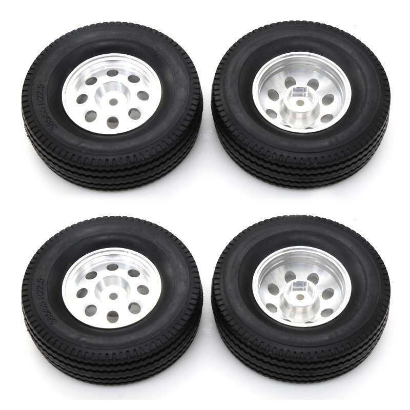 Model Car 1/14 Tamiya Tow CNC Metal Wheel Head Tire Leather
