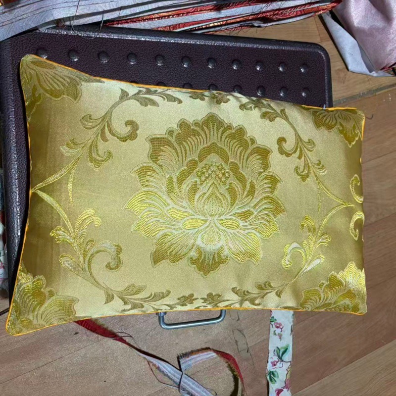 Antique-style 40 Guanyin Flower Brocade Jacquard Imitation Silk Satin Fabric for Cheongsam, Agarwood Pillowcase, Handmade Antique Fabric