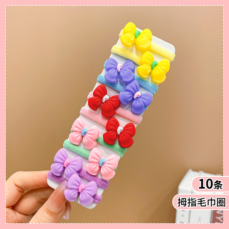 儿童可爱拇指发圈彩色不伤发宝宝皮筋女童头绳高弹力婴儿发饰新款|undefined