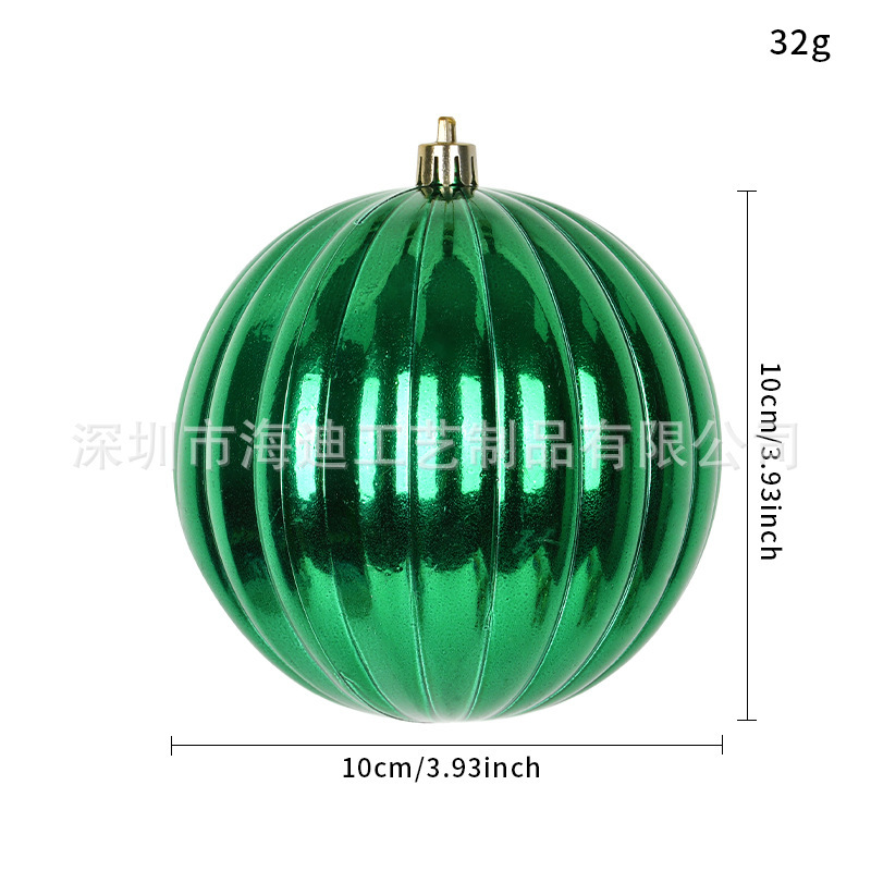 Galvanizado 10CM forma de bola de plástico colgante bola de guirlandas de caña colgante bola de color de Navidad simple viento árbol de Navidad multicolor