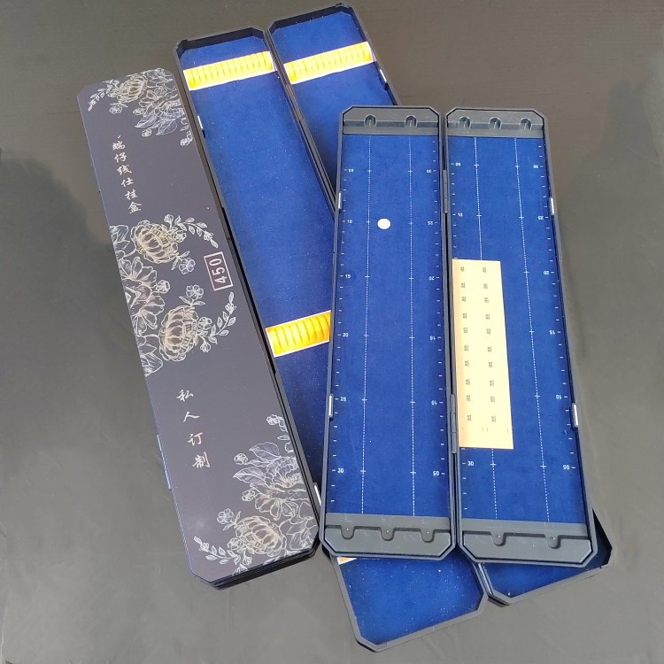 新款刻度子线盒漂盒38cm45cm50cn55cm厘米绒布仕挂盒鱼钩盒浮漂盒