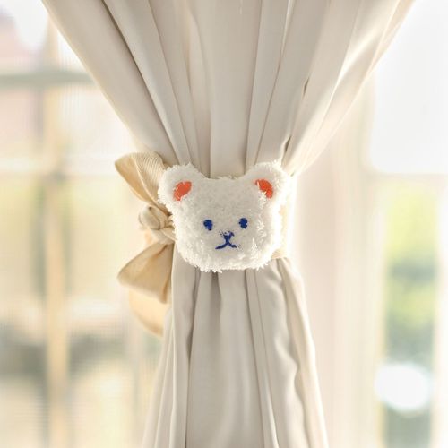 Korean cartoon bear flowers curtain tie decoration children's room mosquito net drawstring curtain buckle tie rope tie