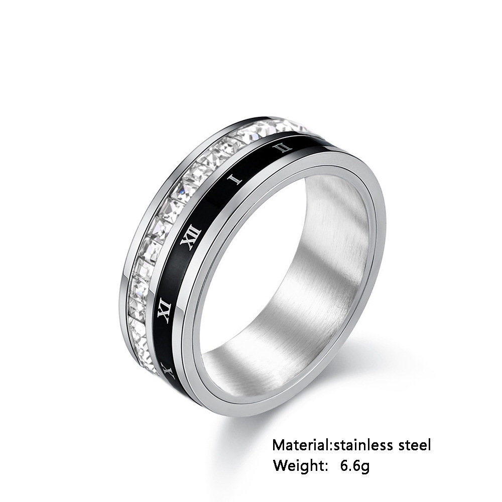 R06040 Steel Roman Square Diamond Rotary Ring