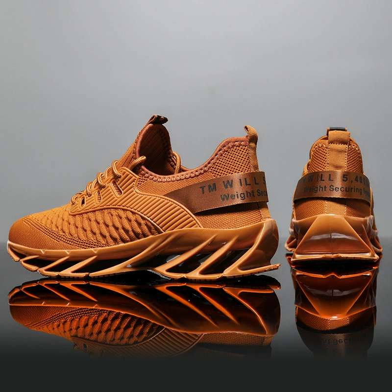Cross-border AliExpress 2024 Men's Shoes Autumn Breathable Flyweave Casual Men's Trendy Blade Fish Scale Sports Running Shoes