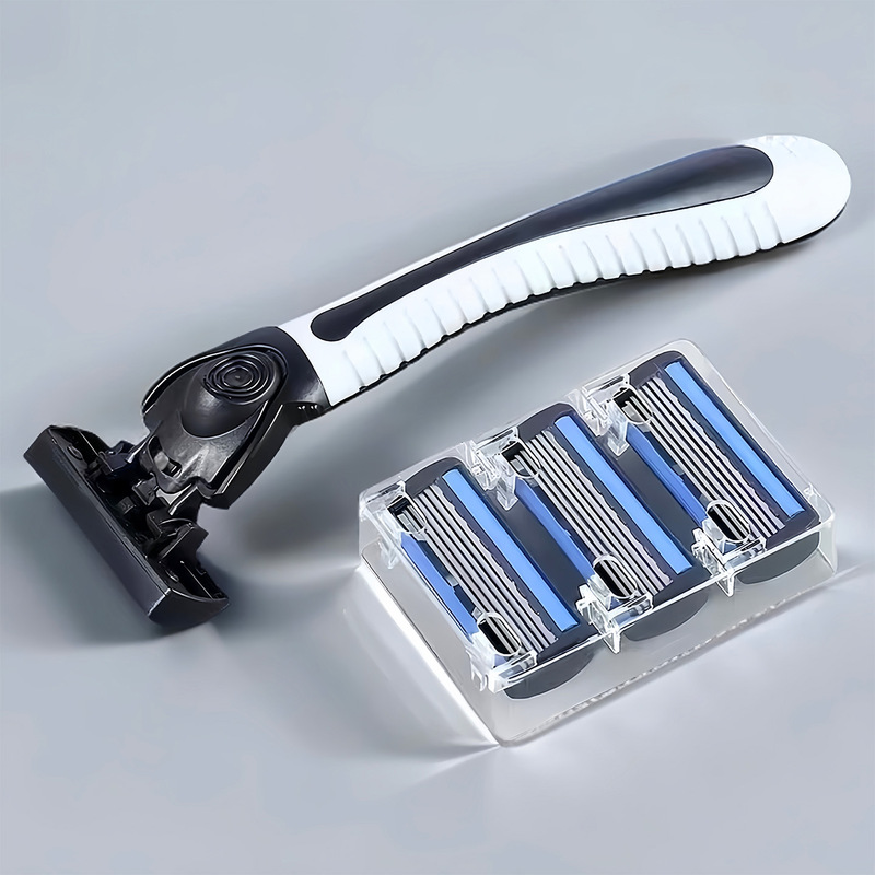 Newly Upgraded Old-Fashioned Manual Razor with Six-Layer Blades for Men, Manual Shaving Razor for Home Use, Sharp Beard Razor, Portable
